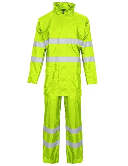 Hi Vis 2 Piece Rain Suit trousers and jacket