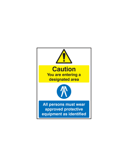 Designated area clothing safety sign