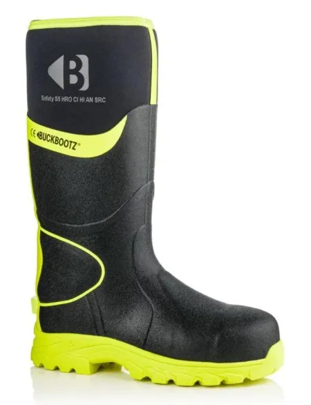 Buckbootz Black and Yellow Hi Vis Wellington BBZ8000