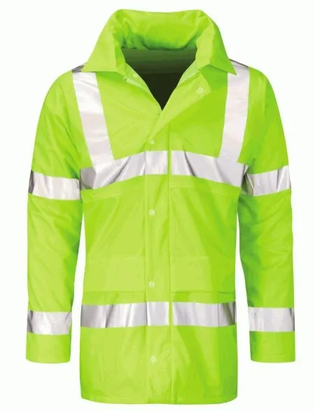Hi Vis Unpadded 100% Waterproof Coat 