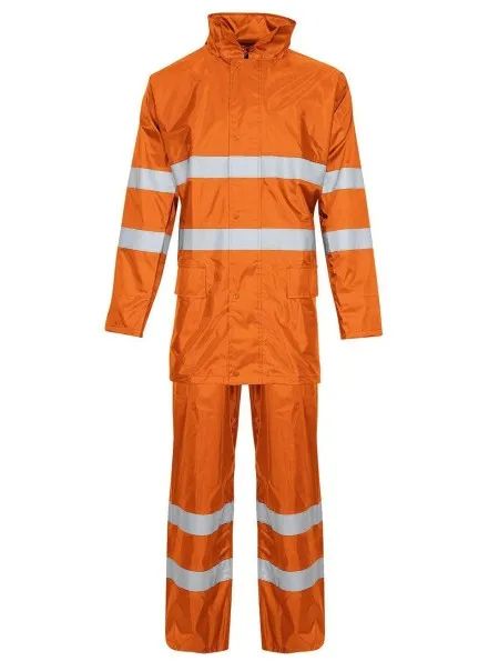 Hi Vis 2 Piece Rain Suit trousers and jacket