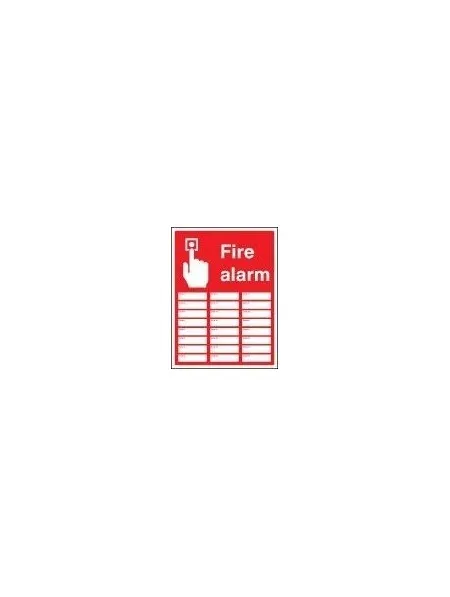 Fire alarm zones 24 sign