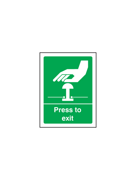 Press to exit sign