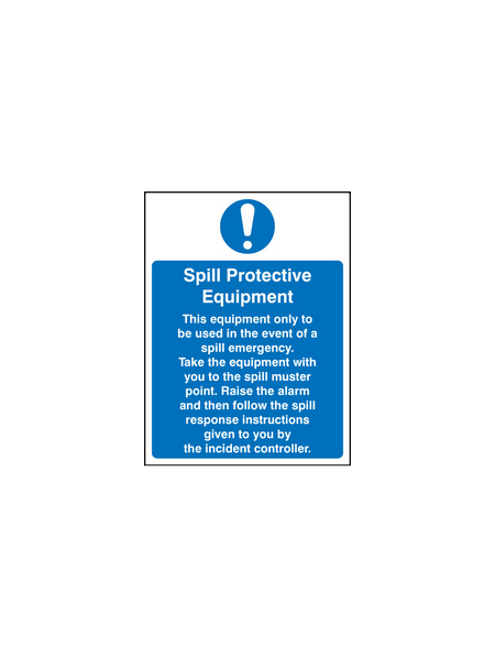 Spill protection equipmentment sign