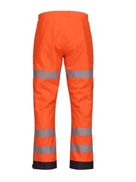 PULSAR Hi Vis Orange Waterproof Overtrousers RCT803 Rear
