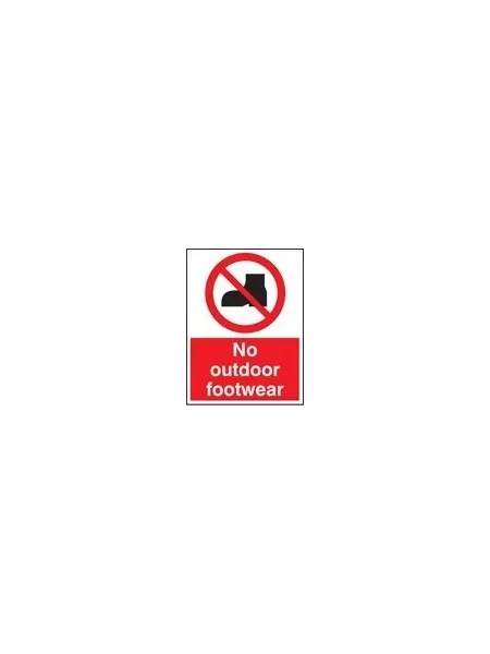 No outdoor footwear sign