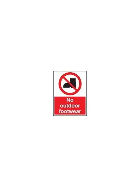 No outdoor footwear sign