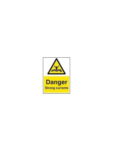 Danger strong currents sign