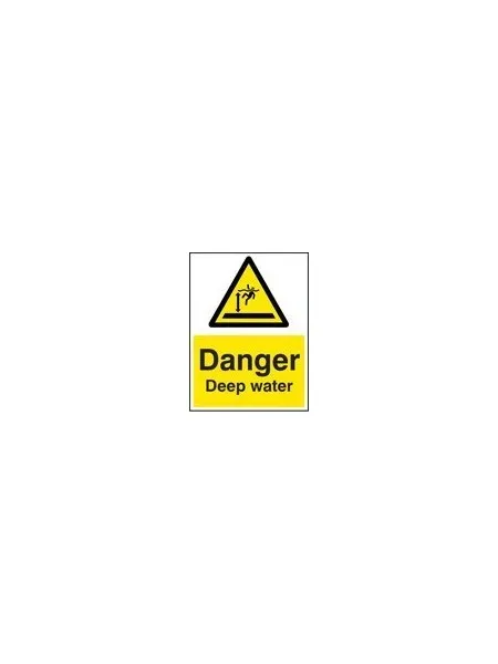 Danger deep water sign