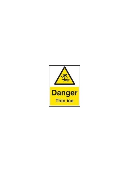 Danger thin ice sign