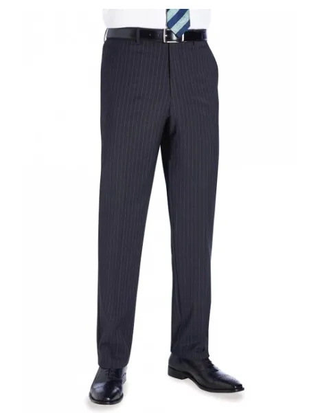 8387 Avalino Single Pleat Trouser Charcoal Pinstripe