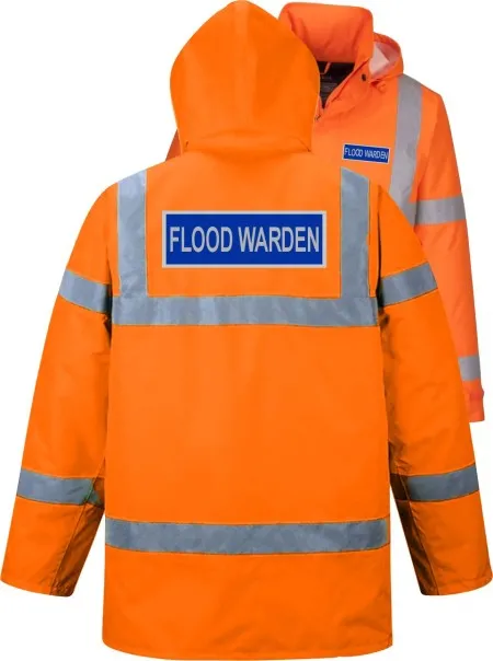 Flood Warden Pre Printed  Coat Orange
