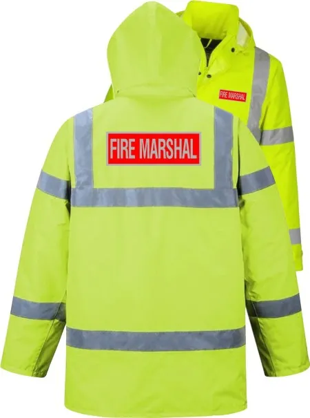 Fire Marshal Pre Printed Coat Yellow