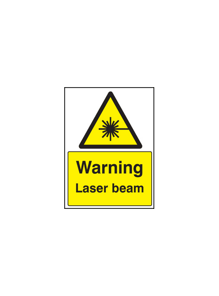 Warning laser beam sign