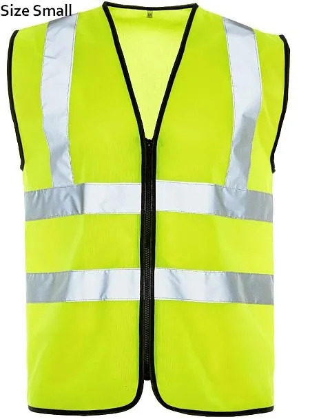 Zip front hi vis vest small size