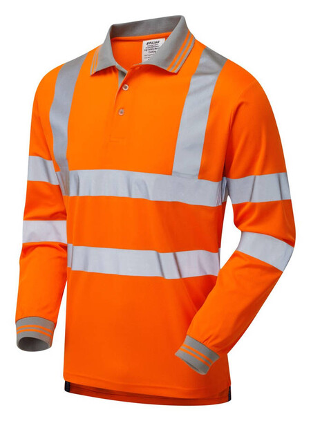Pulsarail Orange Hi Vis Longsleeve Poloshirt PR470