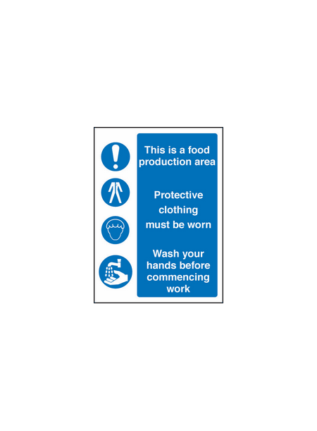 Food production area/protective clothing sign