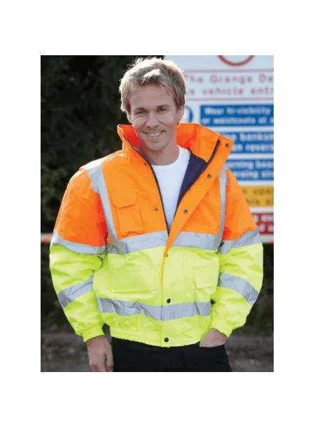 Yellow & Blue Hi Vis Bomber Jacket HVP218