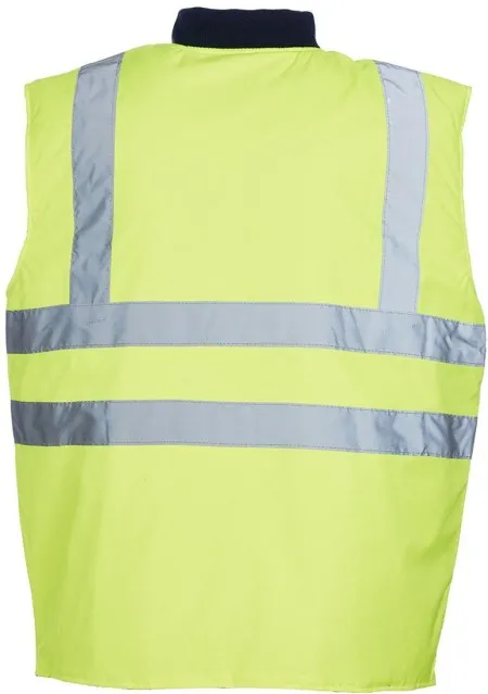 Yellow Hi Vis Reversible Bodywarmer Blackrock 80005 Rear