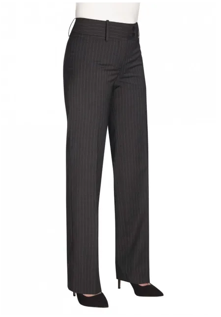 Brook Taverner Women's Miranda Trousers Charcoal Pinstripe