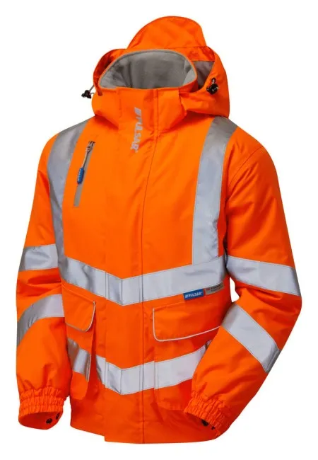 Pulsarail Padded Orange Hi Vis Bomber Jacket PR496