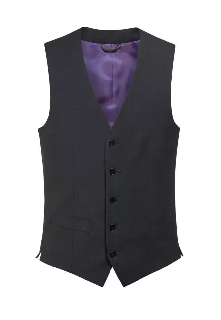 1074 Busso Mens Waistcoat Charcoal Front