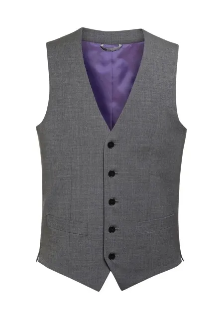 1074 Busso Mens Waistcoat Light Grey Front