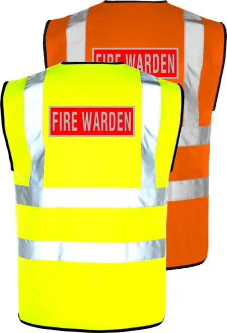 Red and Silver Fire Warden Hi Vis Vest