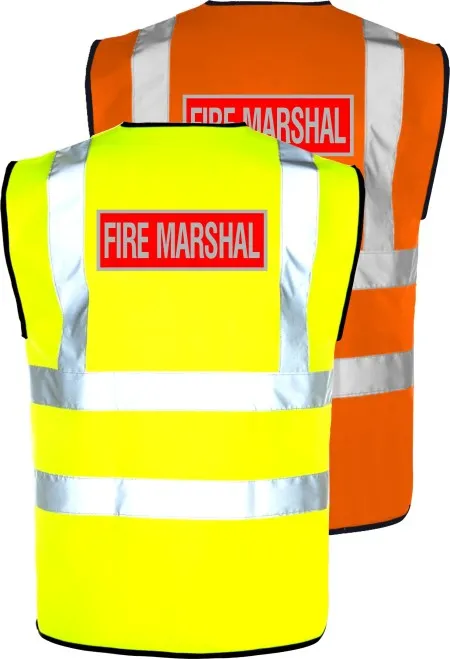 Fire Marshal Red & Silver Hi Vis Vest