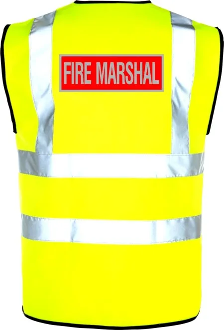 Yellow Fire Marshal Red and Silver Vest