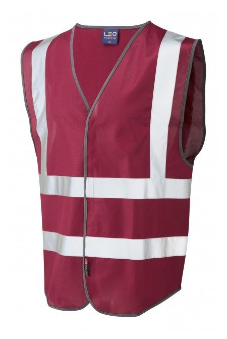 Leo Hi Vis Vest In Maroon W05