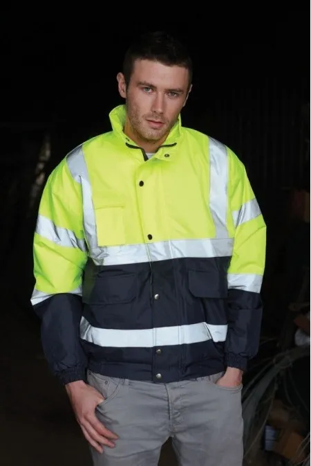 Yellow & Blue Hi Vis Bomber Jacket HVP218