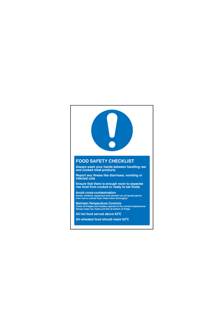 Food checklist sign