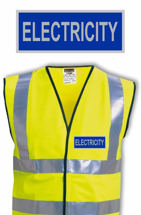 Hi Vis Vest With Blue And Silver Electricity Print