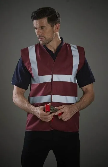 Maroon Hi Visibility safety vest