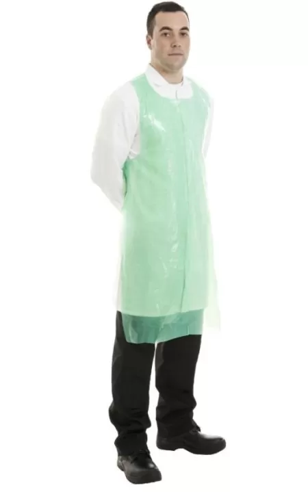 Disposable Polythene apron roll of 100 at 50 mu thick