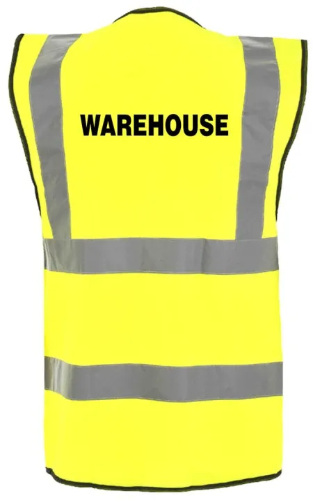 Hi Vis vest with warehouse print