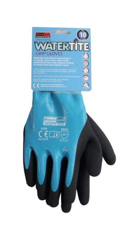 Black Watertight Waterproof Latex grip Glove Rodo 54309