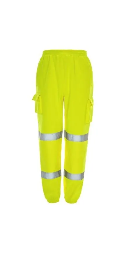 Yellow HI Vis Jogging Bottoms J8041