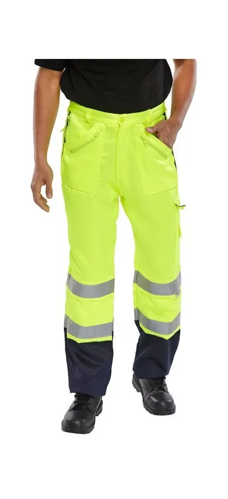 Hi Vis recovery trousers yellow and blue