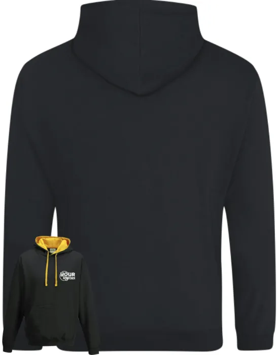 Varsity Leavers Hoodie with students names printed to rear in 3 columns & your logo embroidered to the front, "Design 1"