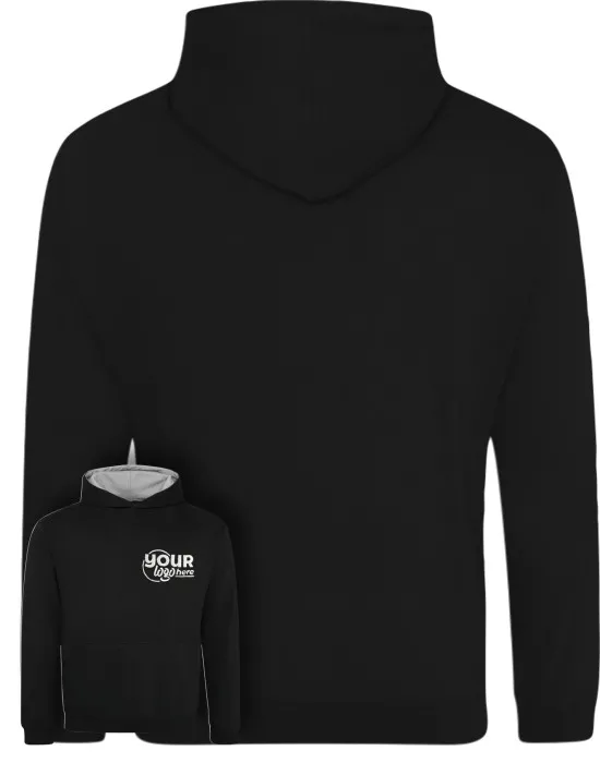 Kids Varsity Leavers Hoodie with students names printed to rear in the number of the year & your logo embroidered to the front, "Design 3"