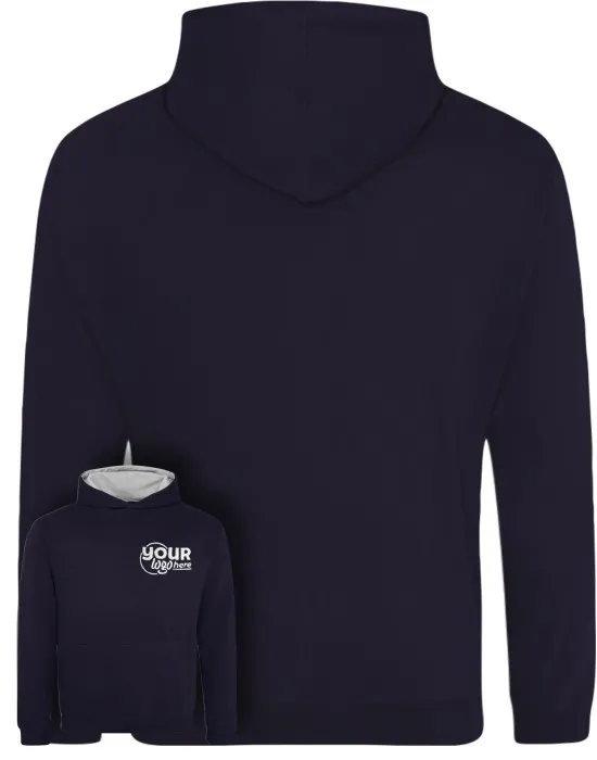 Kids Varsity Leavers Hoodie with students names printed to rear in the number of the year & your logo embroidered to the front, "Design 3"