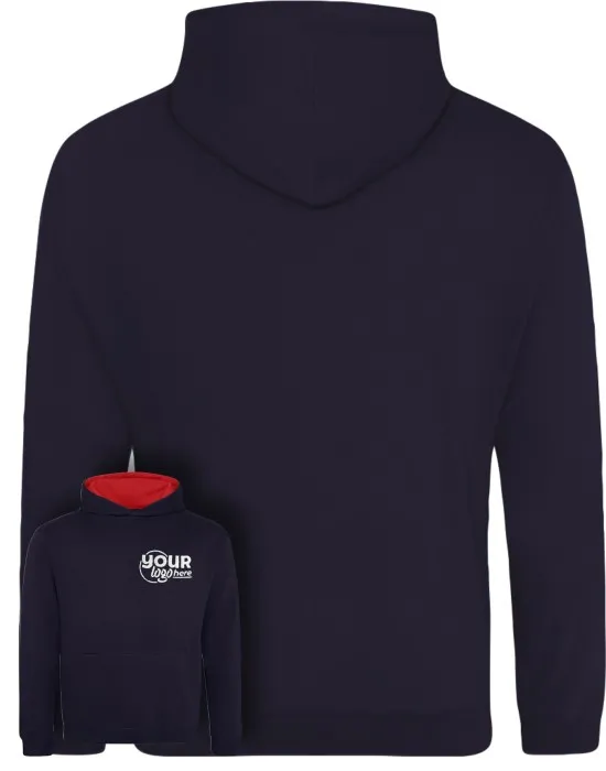 Kids Varsity Leavers Hoodie with students names printed to rear in 3 columns & your logo embroidered to the front, "Design 1"