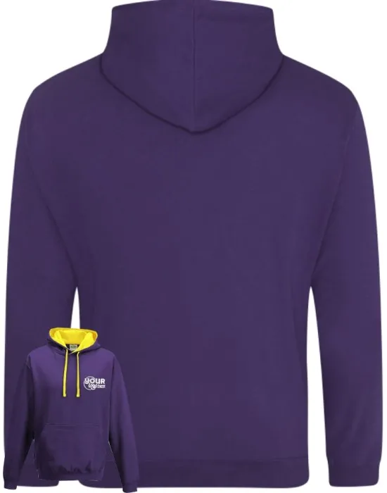 Varsity Leavers Hoodie with students names printed to rear in the number of the year & your logo embroidered to the front, "Design 3"