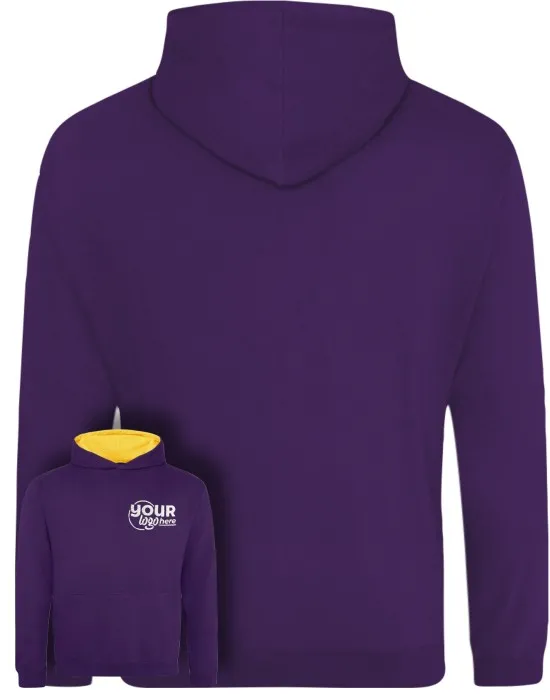 Kids Varsity Leavers Hoodie with students names printed to rear in 3 columns & your logo embroidered to the front, "Design 1"