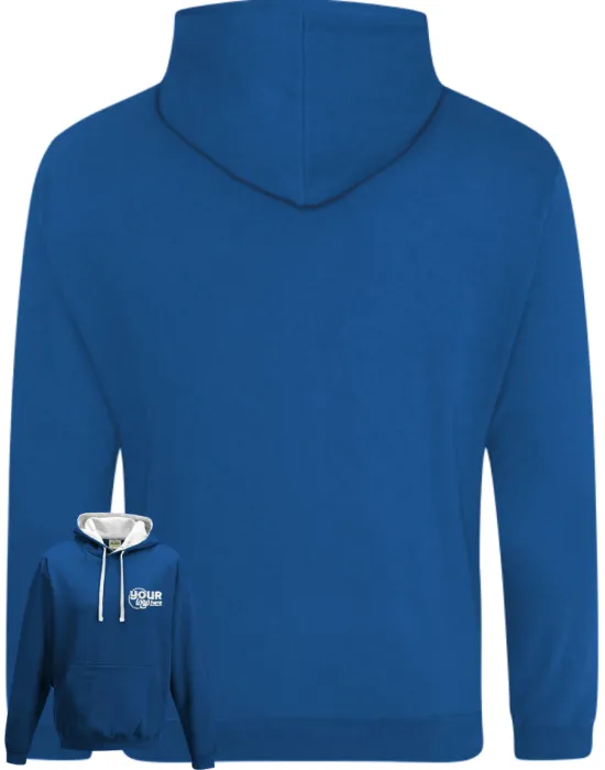 Varsity Leavers Hoodie with students names printed to rear in 3 columns & your logo embroidered to the front, "Design 1"