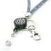 Retractable Lanyard with Sparkle glitter GREY
