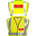 Hi Vis Vest With Red And Silver Fire Marshal Print with Large rear Print