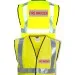 Hi Vis Vest With Red And Silver Fire Warden Print with Large rear Print
